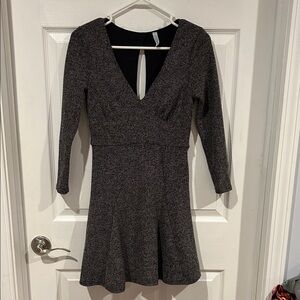 Free People Charcoal Long Sleeve Dress